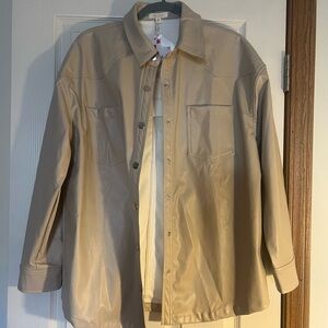 Luxe Cream Faux Leather Jacket